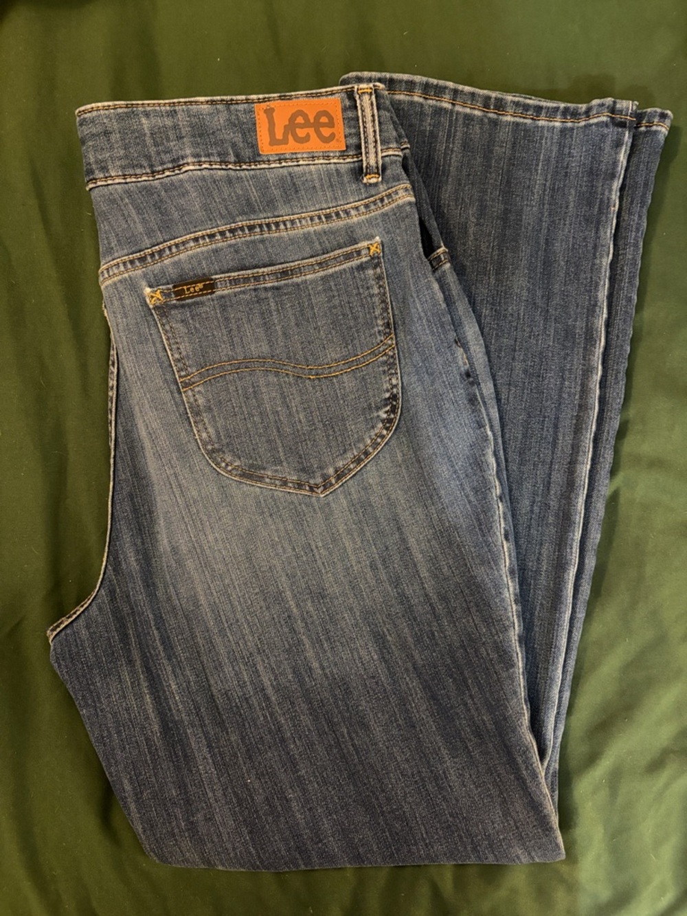 Lee Women's Bootcut Jeans - Denim Blue with Tan Patch